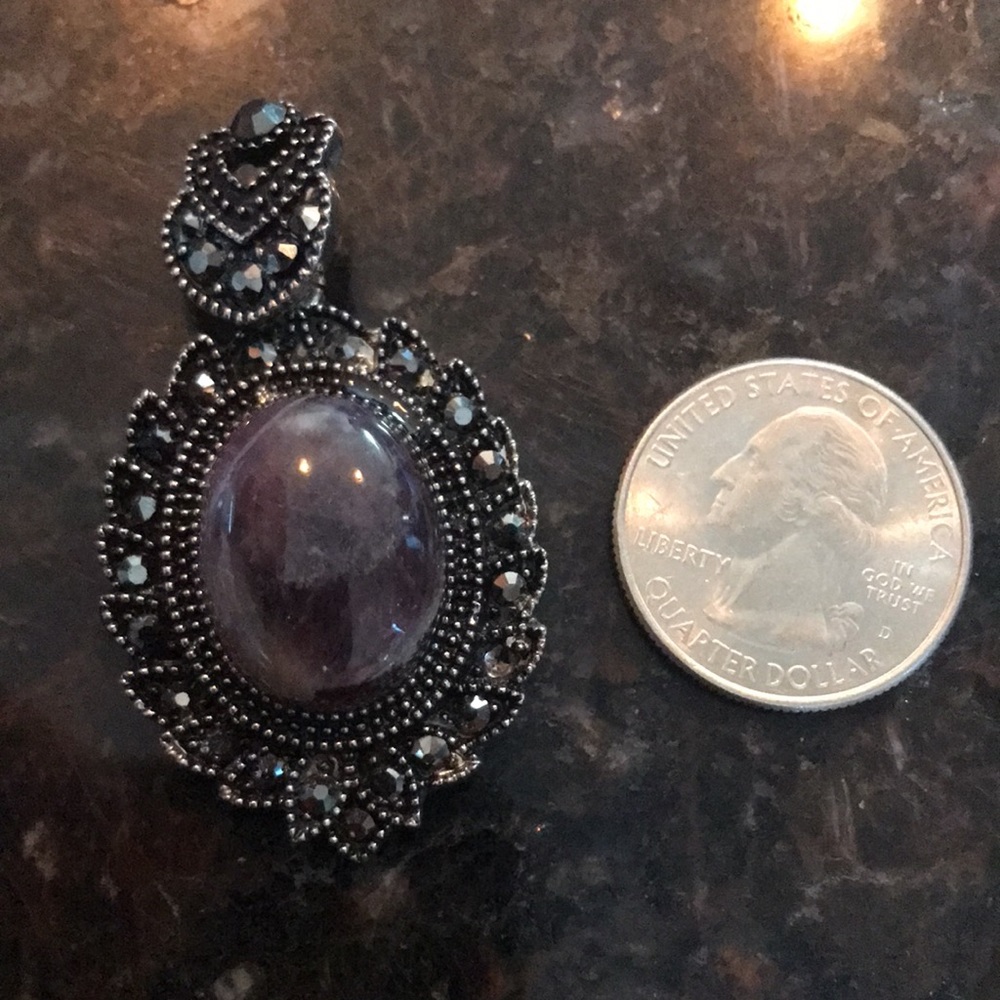 Marcasite and amethyst pendant